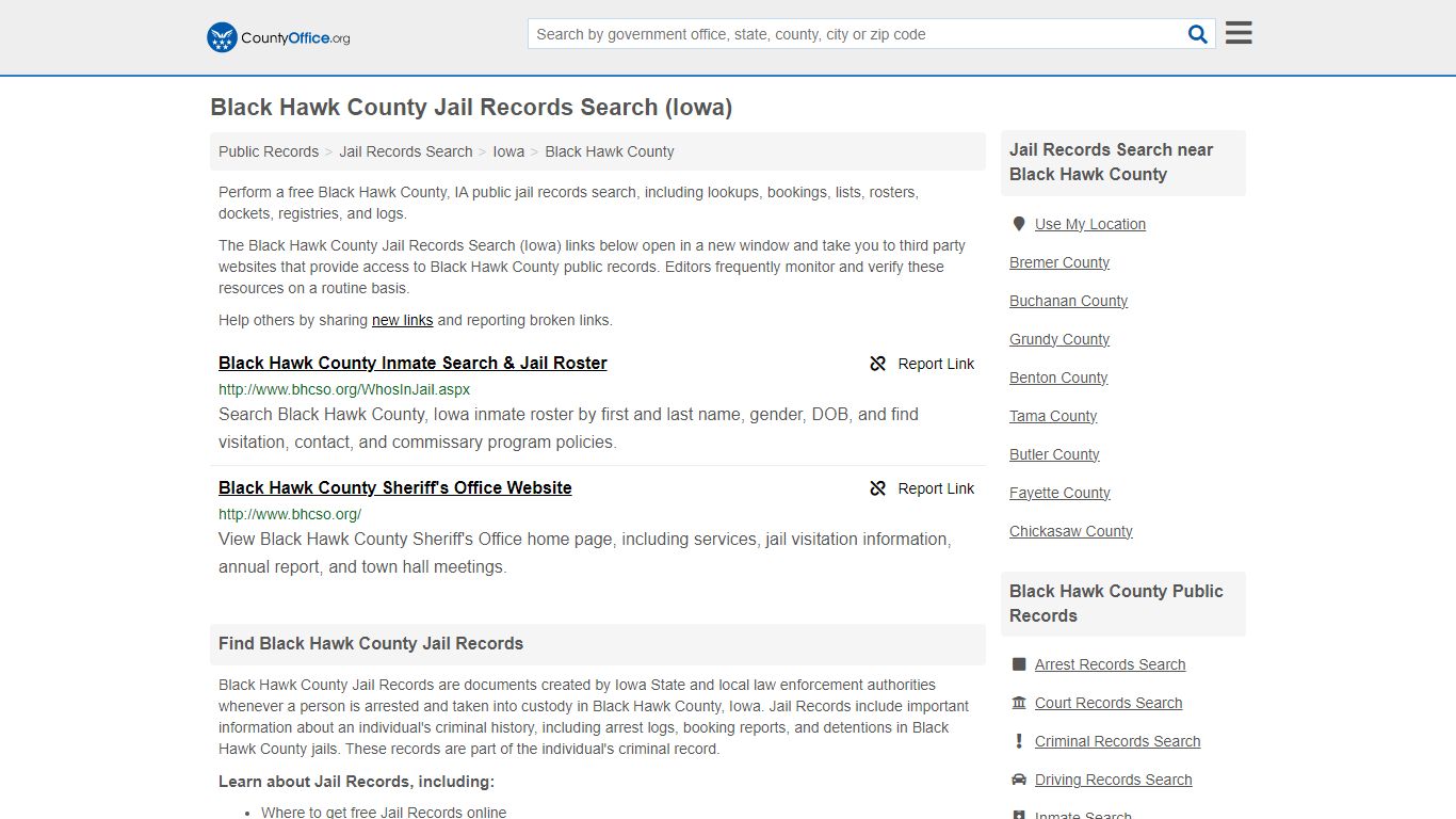 Black Hawk County Jail Records Search (Iowa) - County Office